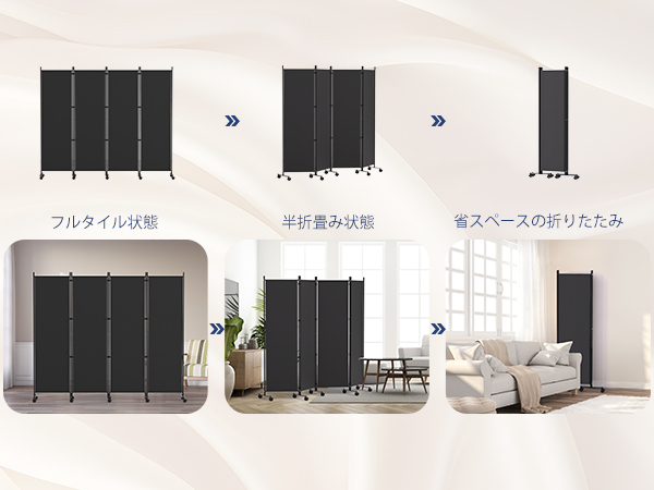 Kokorona 6枚パネル パーテーション グレー Amazon｜Kokorona パーテーション 間仕切り 6連 カバー