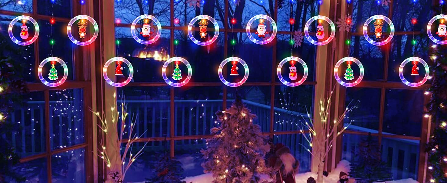 BLOOMWIN Christmas Window Lights, 3m Christmas Curtain Lights USB Xmas