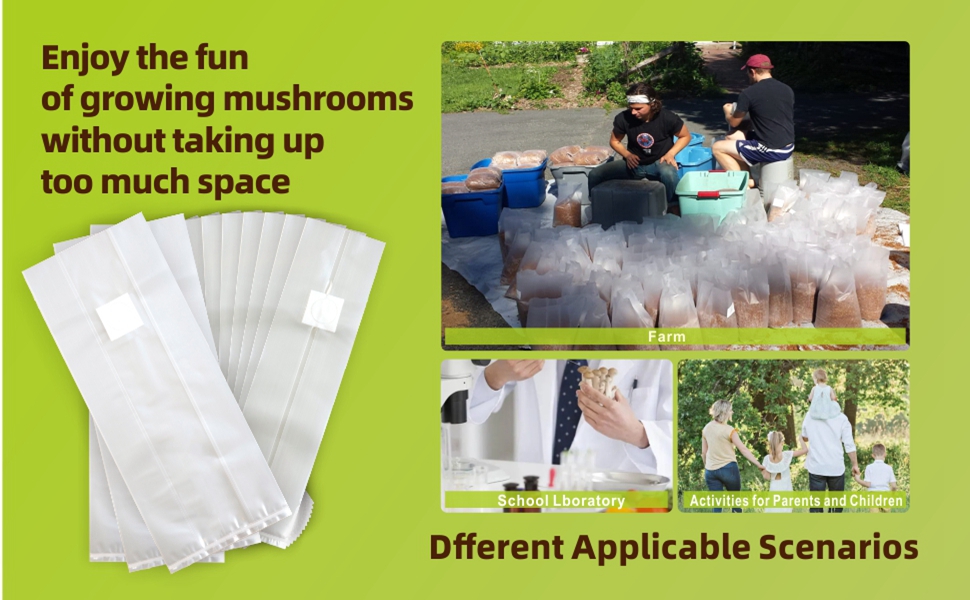 BIHYM Mushroom Grow Spawn Bags, 8 Mil Mushroom Substrate