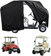 QYMOTO Universal 2 Passenger Golf Cart Full Cover 420D Heavy Duty Waterproof Windproof Enclosure ...