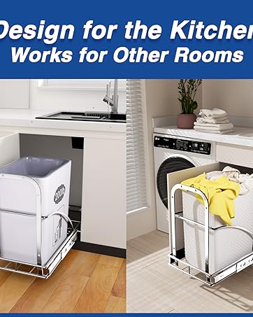 silver pull out garbage can
