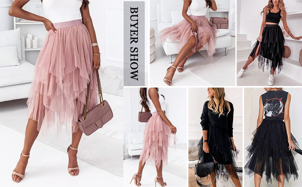 Amazon.com: Tulle Skirts for Women 3 Layered High Low