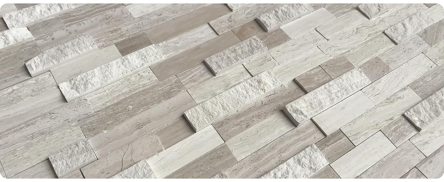 Peel and Stick Mosaic Natural 3D Stone Self Adhesive Tiles