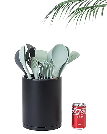 Kitchen Utensil Holder Extra Large 360° Rotating For Counter Organizer Stainless Steel Cooking 