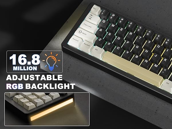 YUNZII AL66(ブラック) YUNZII AL66 Knob CNC Aluminum Wireless Mechanical Keyboard