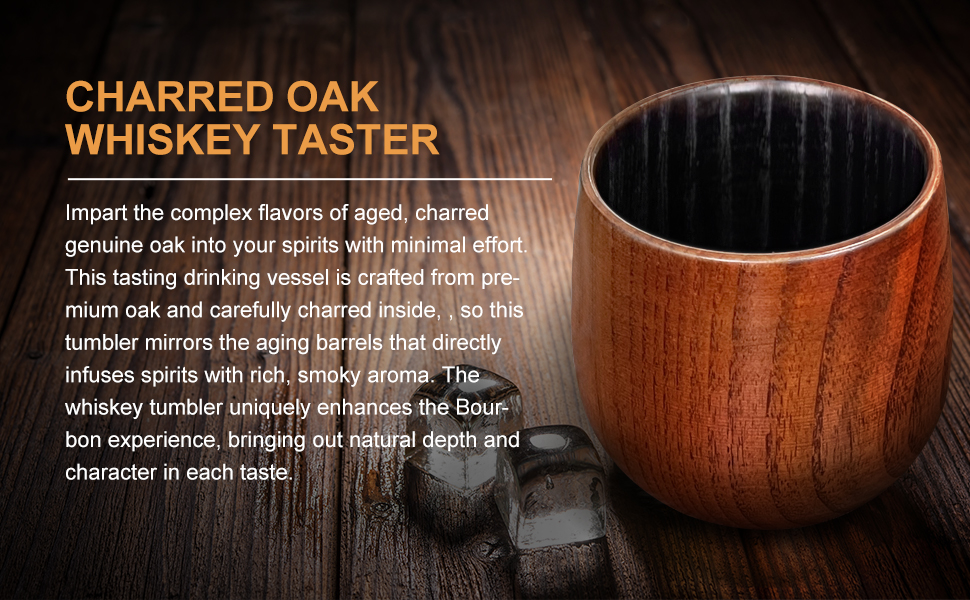 Handcrafted Whiskey Enhancing Wooden Tumbler, Bourbon Drinking Glass Bourbon Gifts for Men