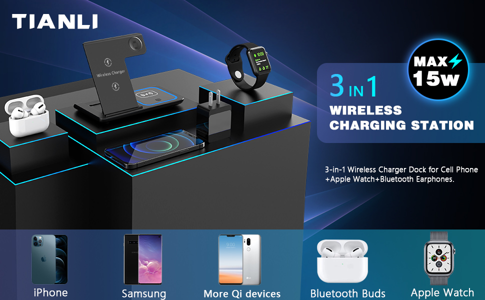 3 IN 1 Wireless Charger Station