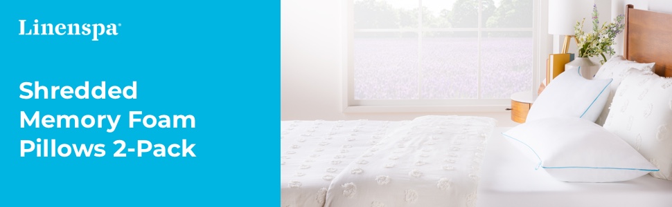 Shredded memory foam pillows 2-pack