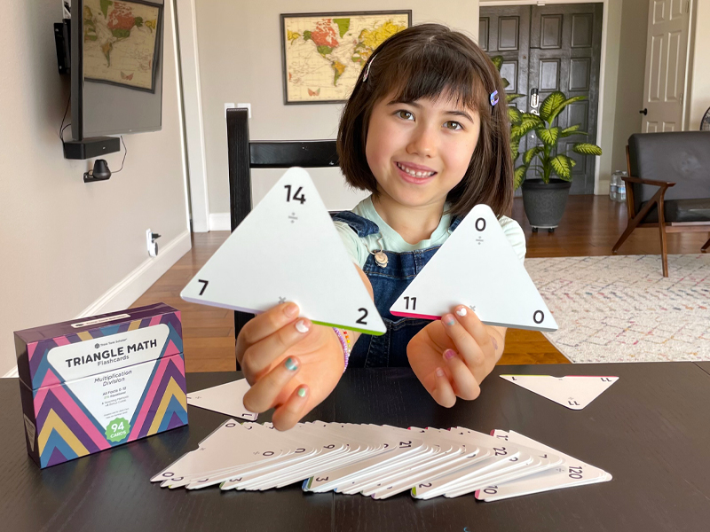 Specially designed Think Tank Scholar Triangle Math Multiplication and Division Flashcards