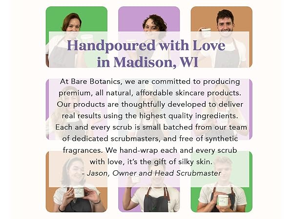bare botanics team exfoliantes corporales hechos en los estados unidos de américa