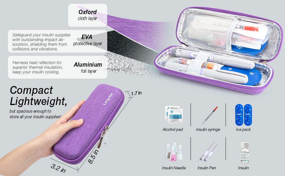 Leng Ke Insulin Cooler Travel Case Upgraded EVA Diabetes