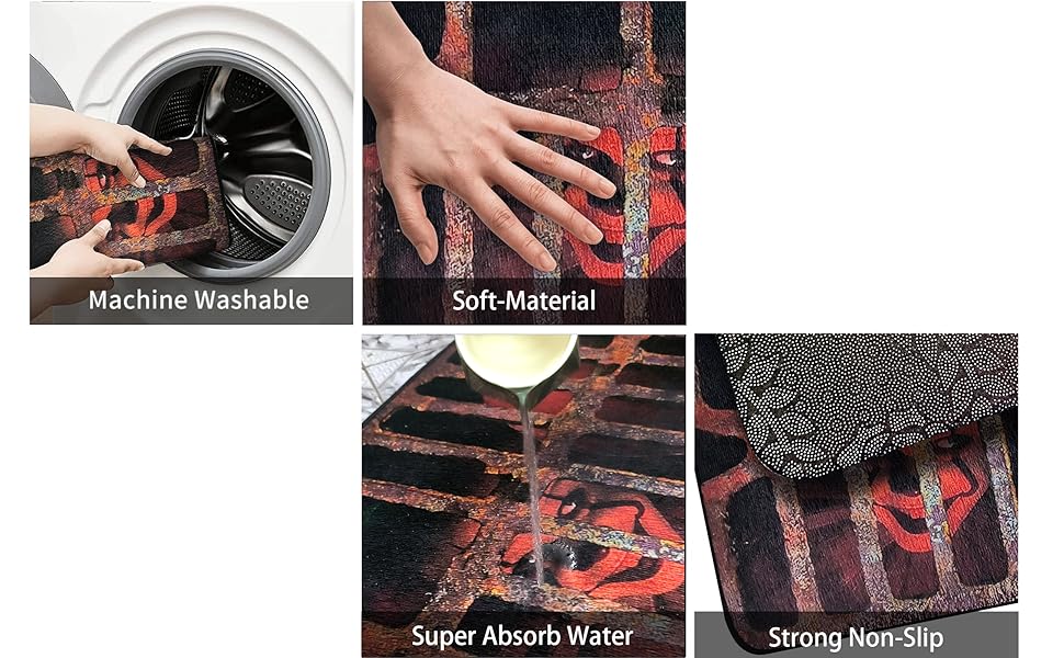 NBZOSENG Terrifier Horror Clown Halloween Door Mat 31.5x19