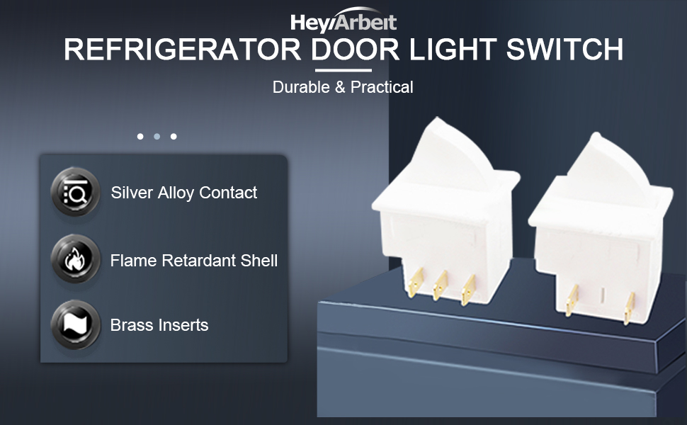 Heyiarbeit Refrigerator Door Light Switch 3Pin Universal Replacement LTK-17 Momentary Fridge Switch NC AC 250V 0.5A for Most Refrigerators Freezer White 10 Refrigerator Door Light
