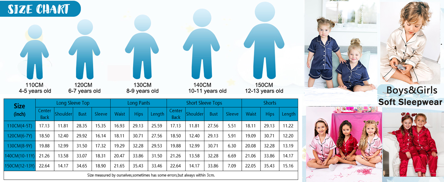 kids silk satin pyjama girls boys