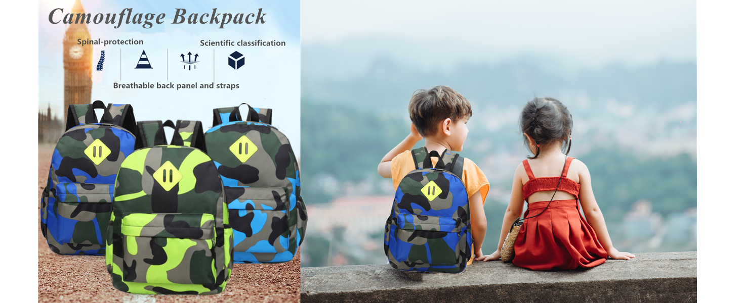 Camo Prints Preschool Kindergarten Backpack Rucksack Camouflage Toddler Kids