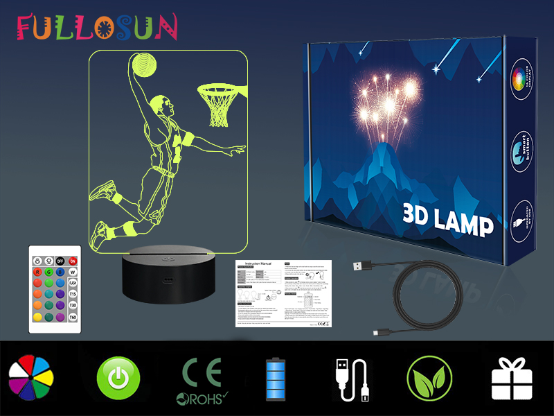 Athlete playing basketball night light