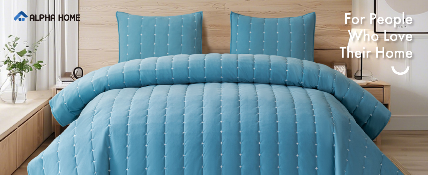 ALPHA HOME Bedspread Coverlet Set King Size Quilt Set