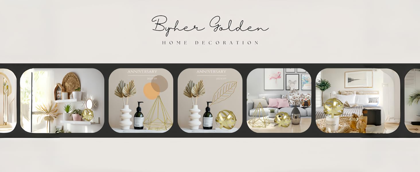 Distressed gold will make a stylish accent to any interior like loft, boho, modern deco.