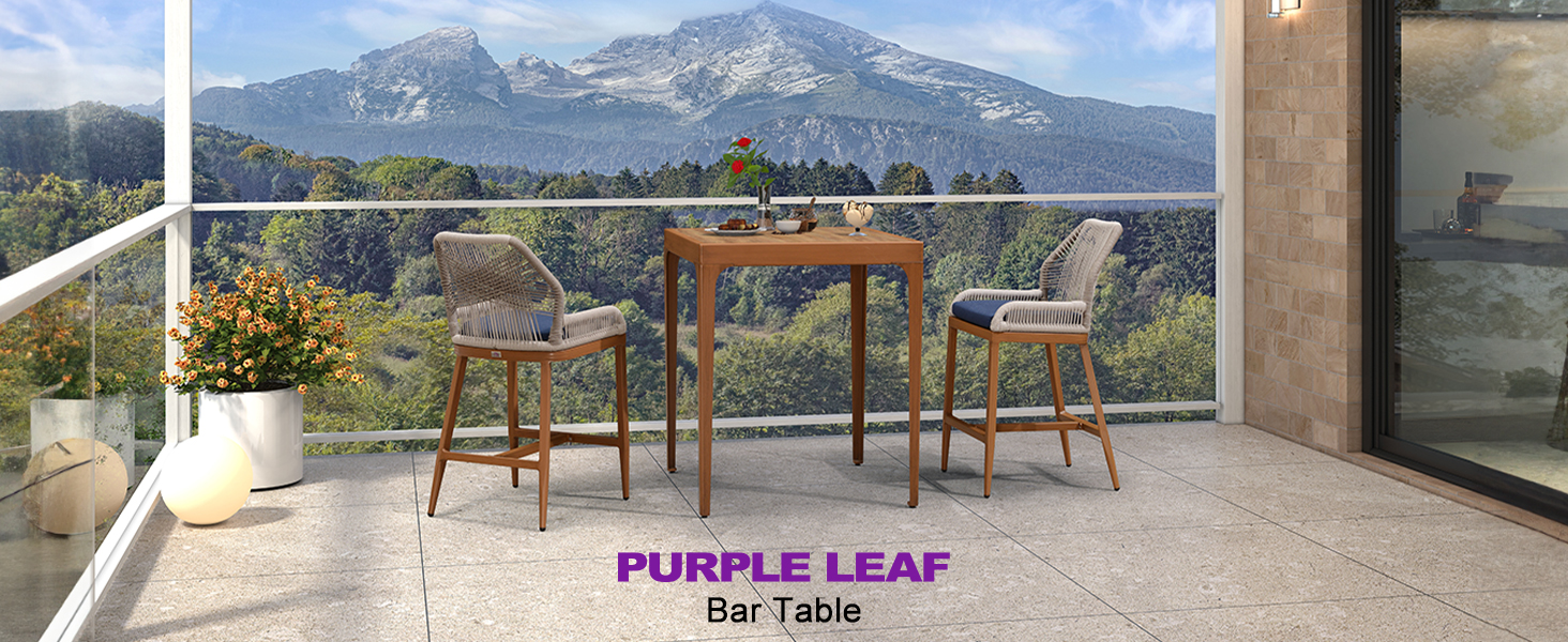 PURPLE LEAF Counter Height Table Patio Square Table Dining