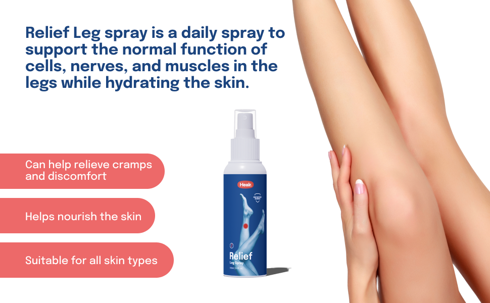 Healr Relief Legs Relief Ideal Magnesium Spray for Restless Legs