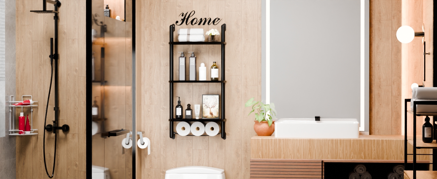 HomeDePal Floating Shelves for Bathroom, 3Tier 16.9" Wall