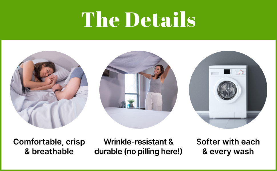 Ghostbed Premium Supima Cotton and Tencel 6 Piece Luxury Soft Sheet Set