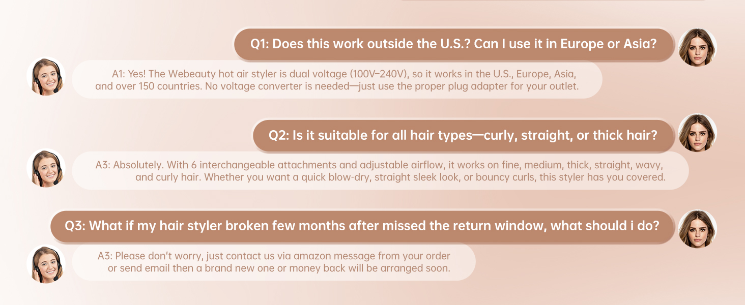 hot air wrap hair styler blow dryer brush dual voltage