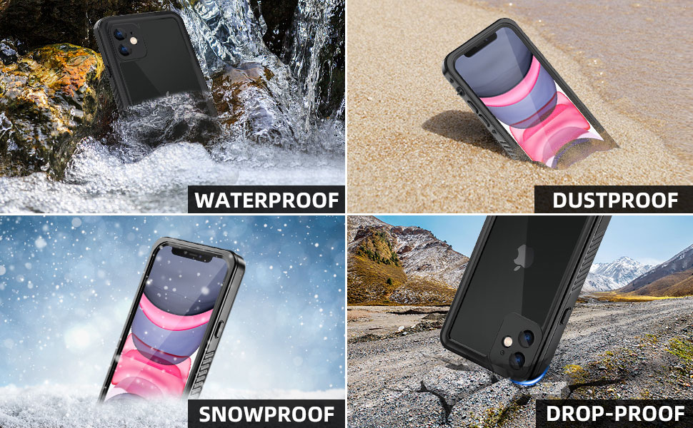 WIFORT iPhone 11 Waterproof Case Builtin Screen