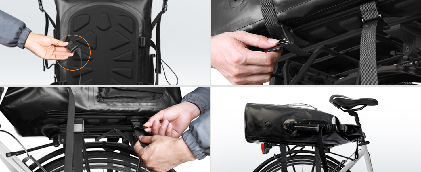 Inateck RollTop Rucksack Herren 3035L wasserdichter multifunktionaler Organizer mit abnehmbarem