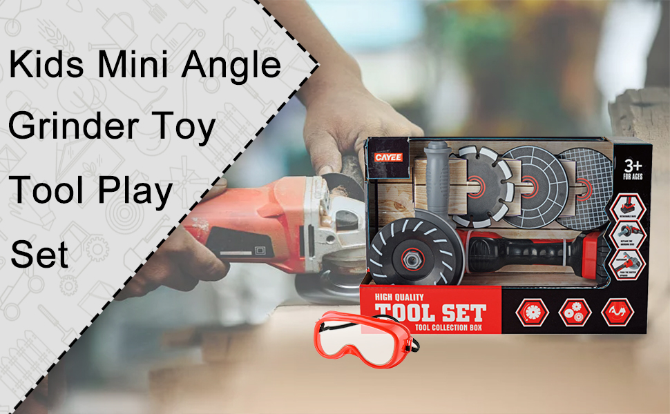 Kids Mini Angle Grinder Toy Tool Set, Pretend Play Series Outside Construction Work