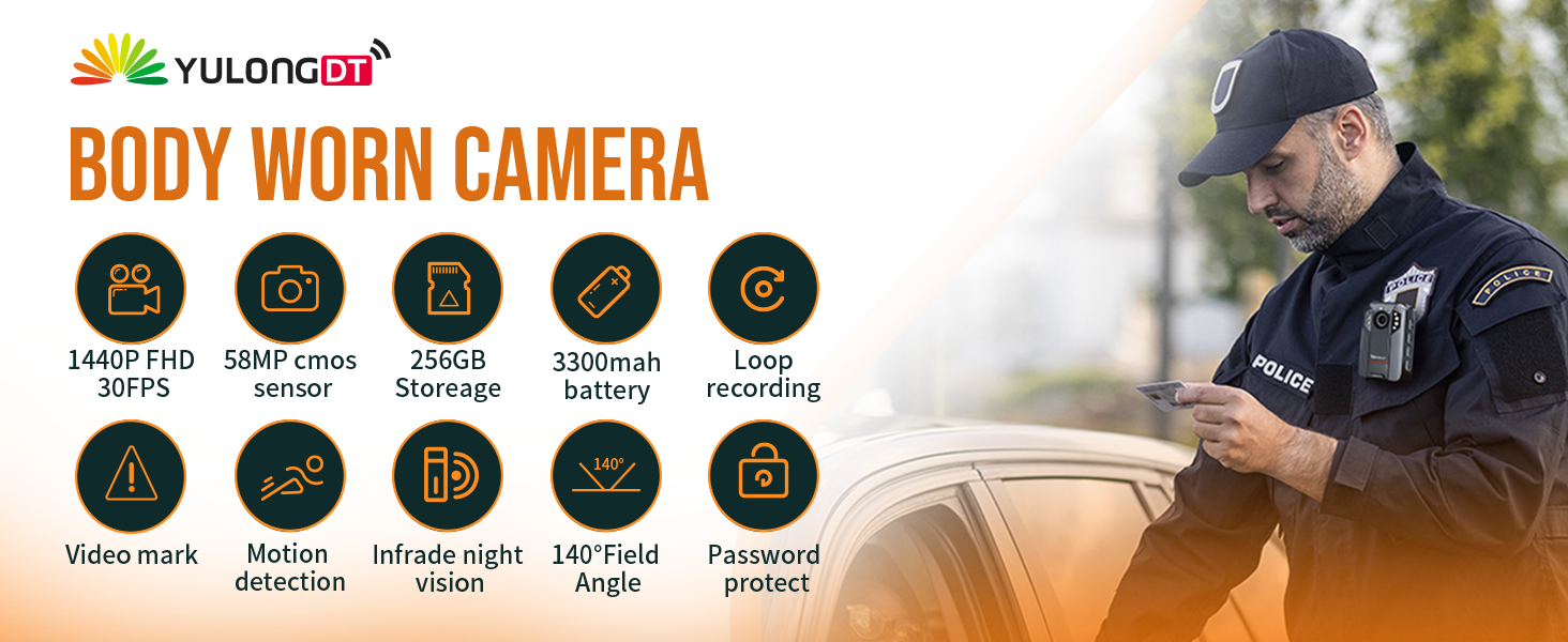 body cameras with audio and video recording