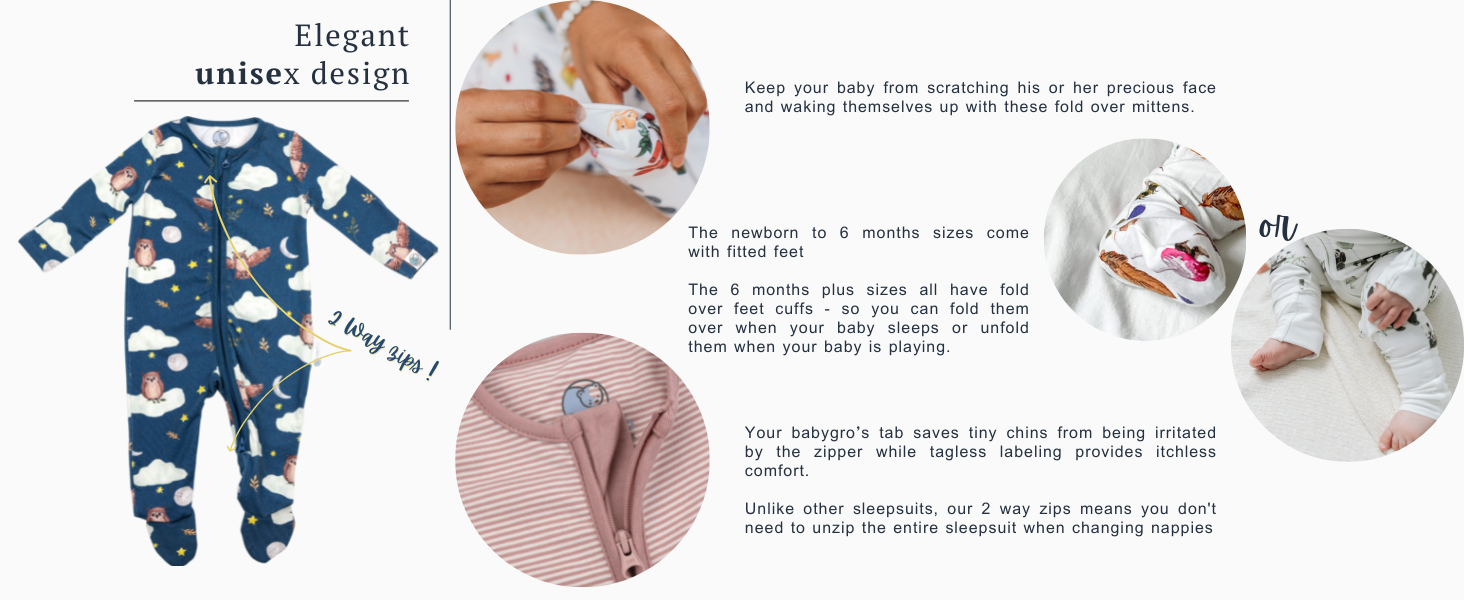 Description of features of the sleepsuit