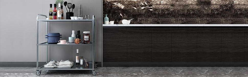 Edelstahl Servierwagen