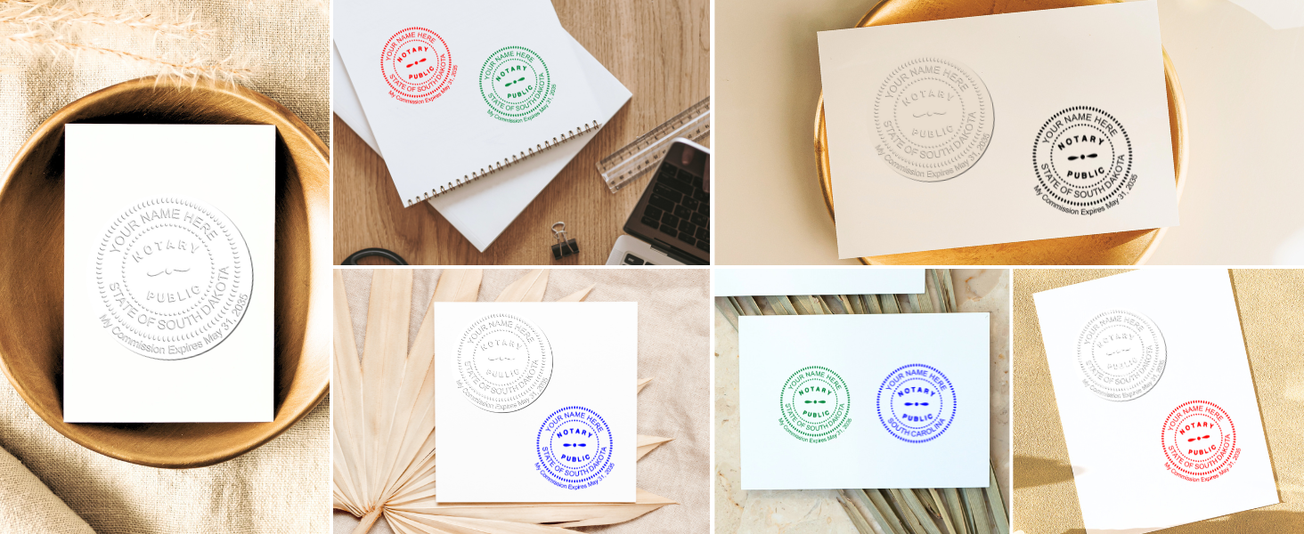 South Dakota Notary Seal Kit Sello de notario redondo