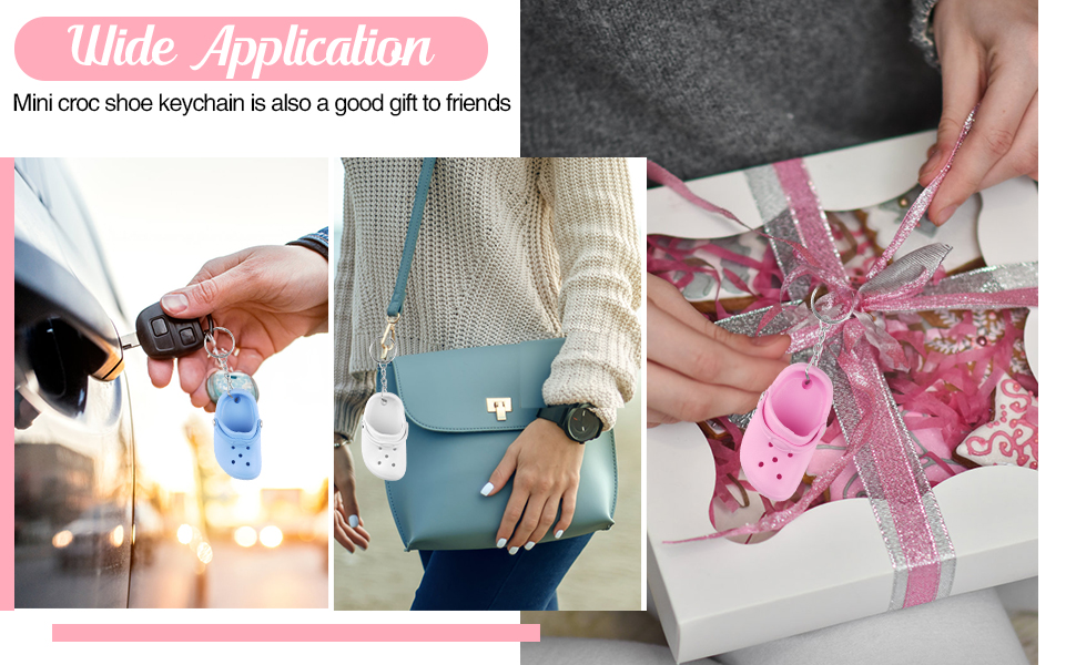 Vaktop Croc Keyring, 6pcs Mini Croc Shoe Keychain, Funny Slippers Keychains, Shoe Charms Keyring Bag Pendant Accessories for Girls Boys Adults 17 Croc Keyring 05