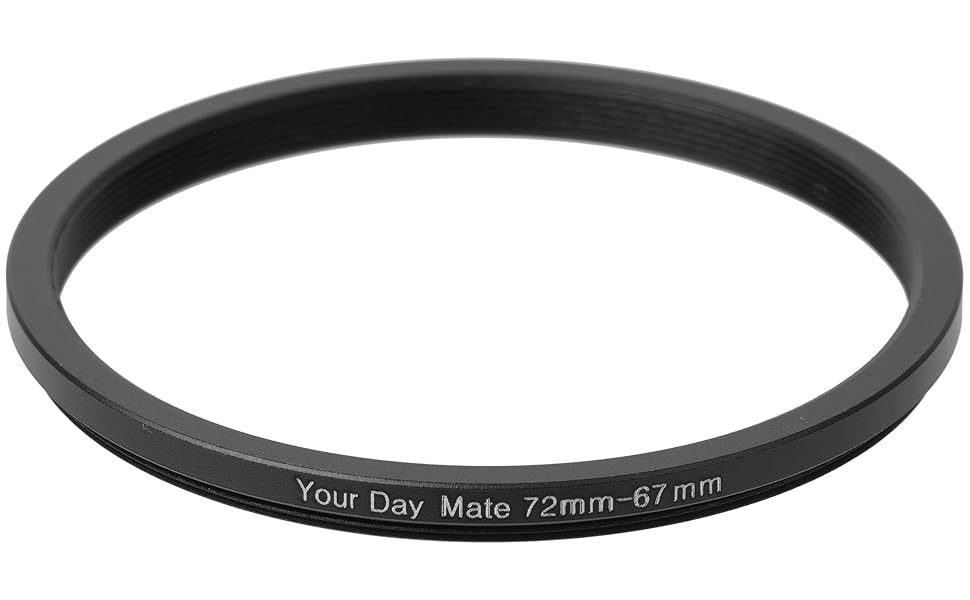 YourDayMate Bague Step Down ultra fine en aluminium pour objectif Ø 72 mm et filtre Ø 67 mm