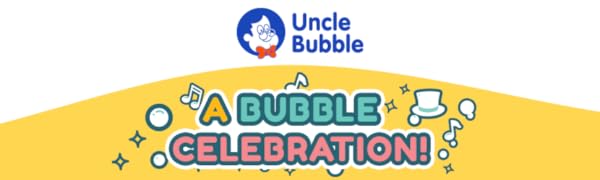  Uncle Bubble Fun Confetti Bubbler - Kids Bubble Blower with  World Record Best Bubble Toy and Solution