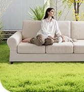 QIANMEW Couch Cushion Covers for Sectional and L Shaped Sofa, Stretch Soft Sofa Covers Washable W...