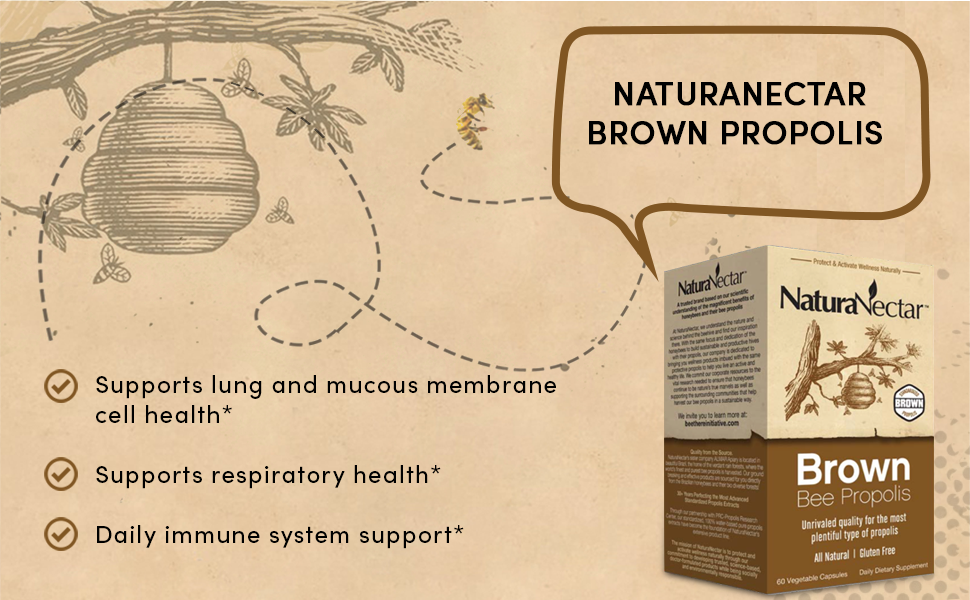 NaturaNectar Natural Brown Bee Propolis Supplement