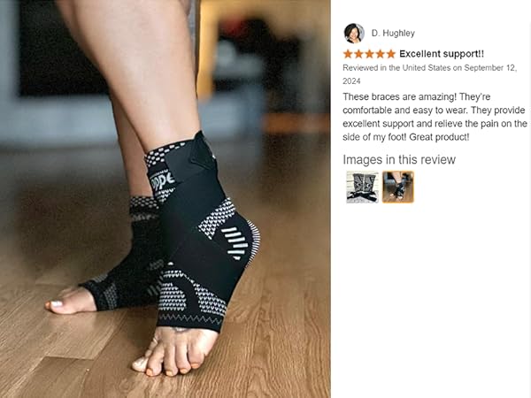 Ankle Brace for Sprained Ankle Compression Sleeve Copper Infused Ankle Support Brace for Women Men