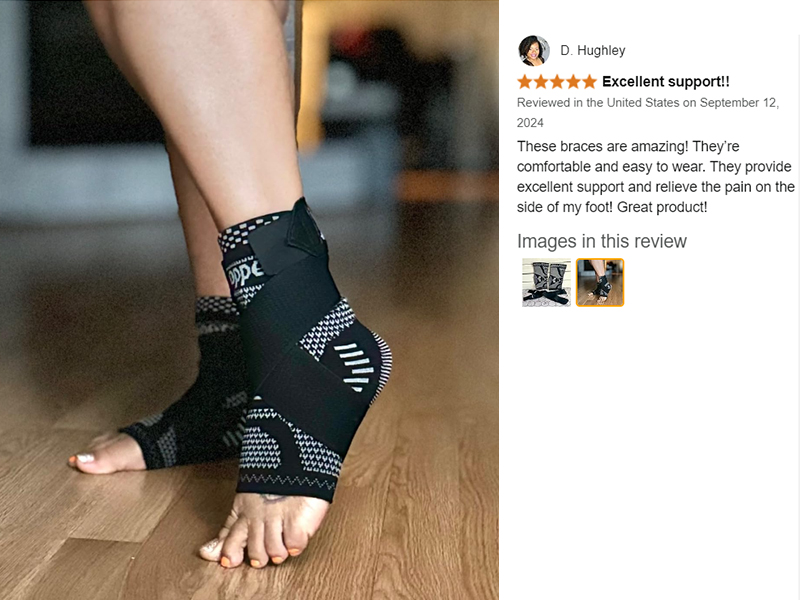 Ankle Brace for Sprained Ankle Compression Sleeve Copper Infused Ankle Support Brace for Women Men