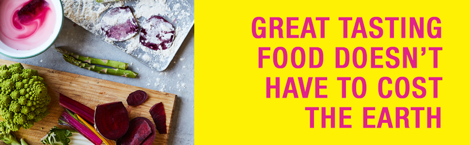 Great tasting food doesn't have to cost the earth (text) Beetroot, cauliflower, asparagus (picture)