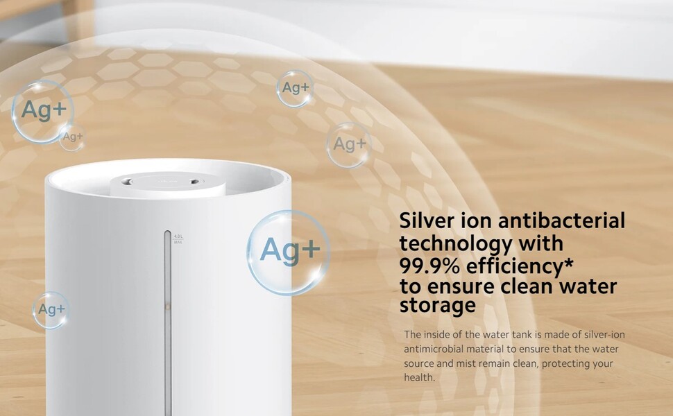 Xiaomi Humidifier 2 Lite with Silver Ion Antibacterial Technology, Large 4L Water Tank Capacity