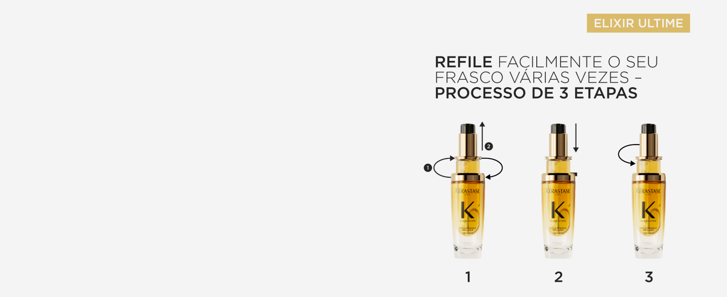óleo capilar refilável