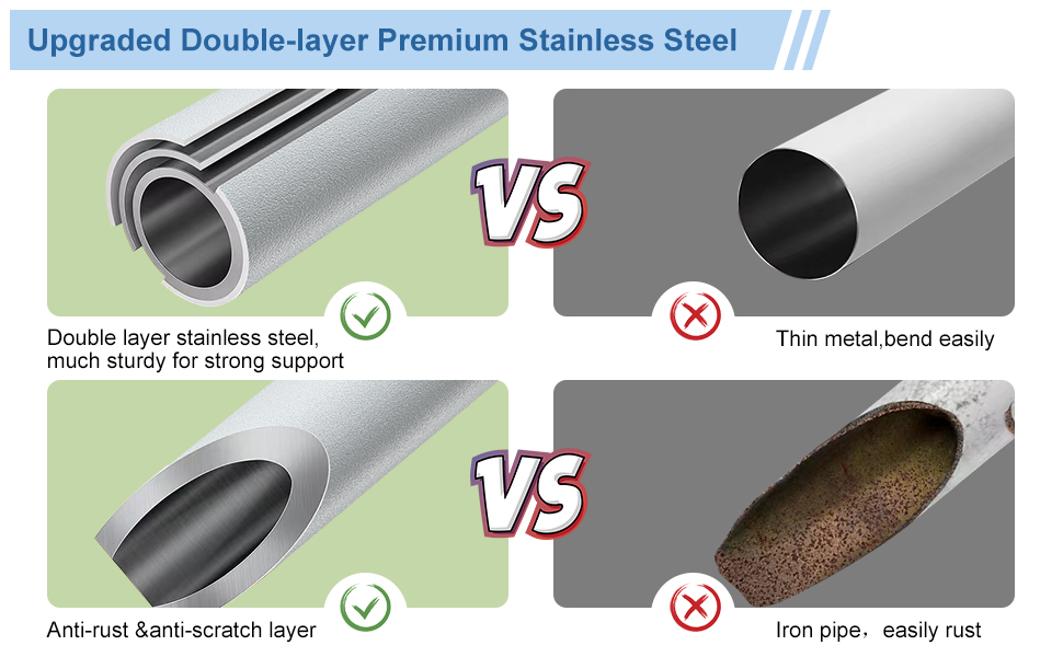 Matte Black Shower Curtain Rod 28 to 90" Adjustable Non