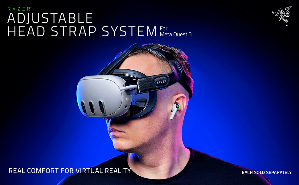 Razer Adjustable Head Strap System for Meta Quest 3: Fits