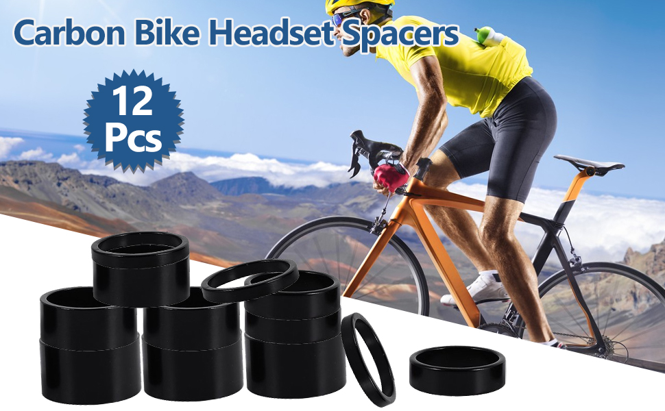 12Pcs Handlebar Spacers MTB Headset Spacers Bike Stem Spacers Handlebar