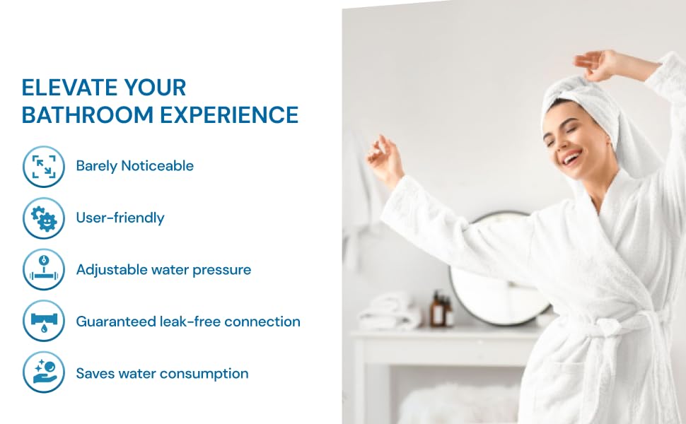 GenieBidet [ELONGATED] Bidet Attachment for Toilet Seat Self Cleaning