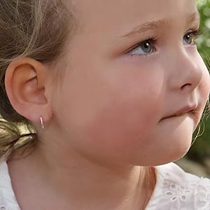 kids sterling silver hoop earrings for little girls