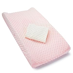 Diaper Pad Changing Covers, 2pk, Pink/White